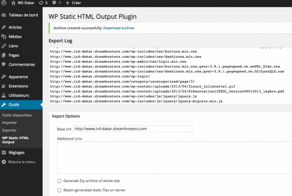 wordpress-static-html-output-plugin